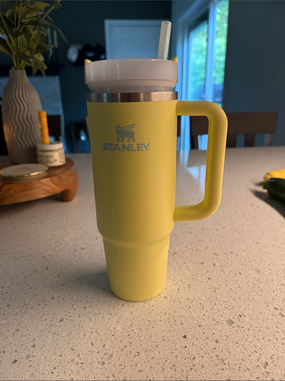 Stanley Lemon Yellow Insulated Travel Tumbler with Handle